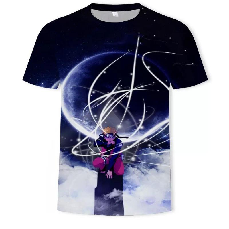 2026 Summer Anime Leisure Short-Sleeved Naruto Uzumaki Print 3D T-Shirt for Men - Adult Casual Shirt