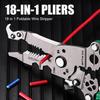 18 in 1 Foldable Wire Stripper, Alicate Multiusos Electrico, Multi-function Wire Stripping Pliers, Multifunctional Wire Stripper Crimper Cable Cutter