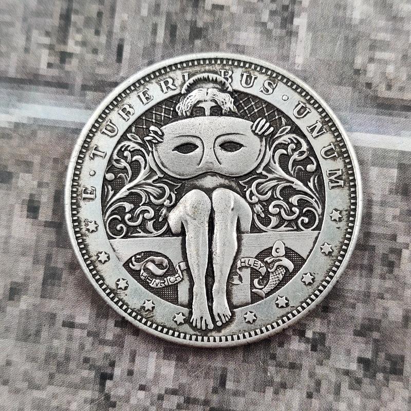 American silver coin, can be blown, silver dollar, skull coin, collectible, silver dollar