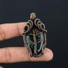 Elegant Indian Moss Agate Gemstone Pure Copper Wire Wrapped Handmade Pendant Jewelry