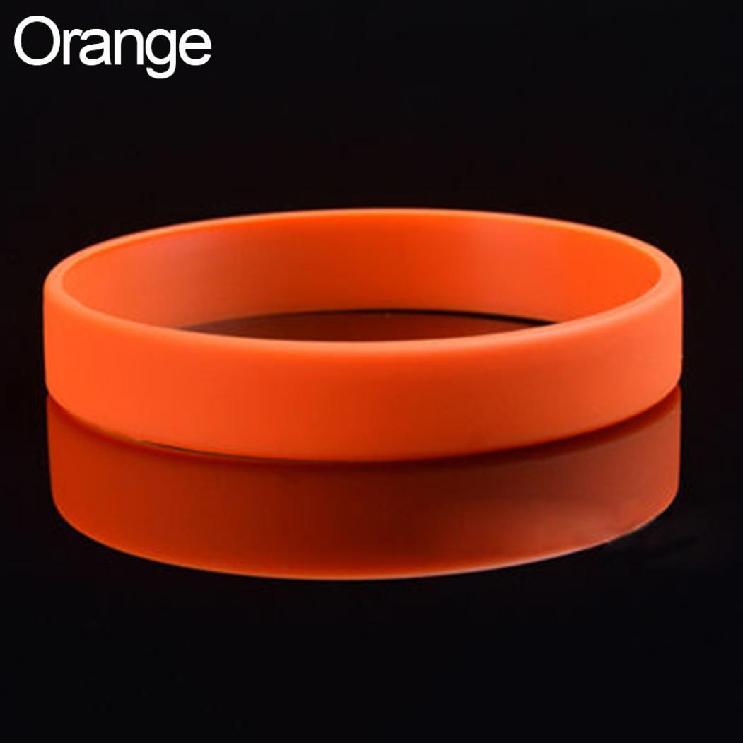 

2 шт. Мужчины Женщины Силиконовые браслеты Сплошной цвет Спортивный браслет Подарок оранжевый