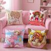C-Cute Sakura Kinomoto Pillow Case Anti-Dustmite Pillowcase Invisible Zipper Silky Short Plush Sofa Cushion Cover