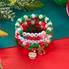 Christmas Multi-Layer Colorful Beaded Bracelet For Women Santa Claus Snowman Reindeer Snowflake Polymer Clay Bangle Jewelry
