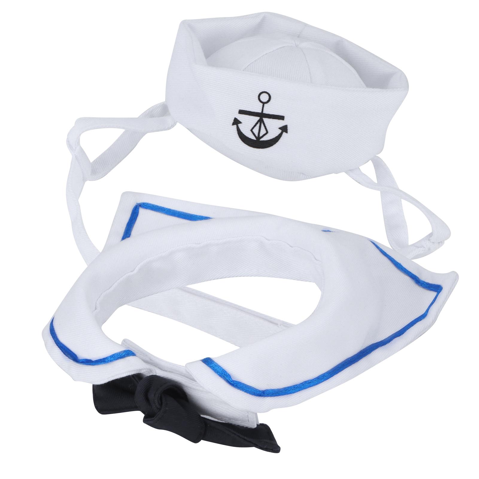 

Pet Sailor Suit Cotton Cat Adjustable Hat and Cloak Set for Christmas Decoration