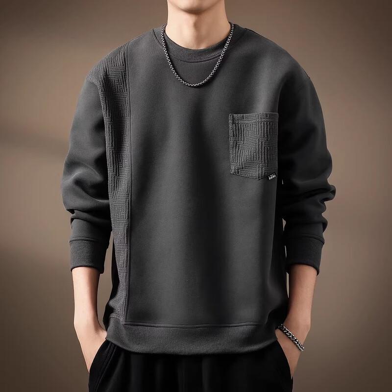 Men s Premium Heavy Patchwork Crewneck Sweatshirt 2XL