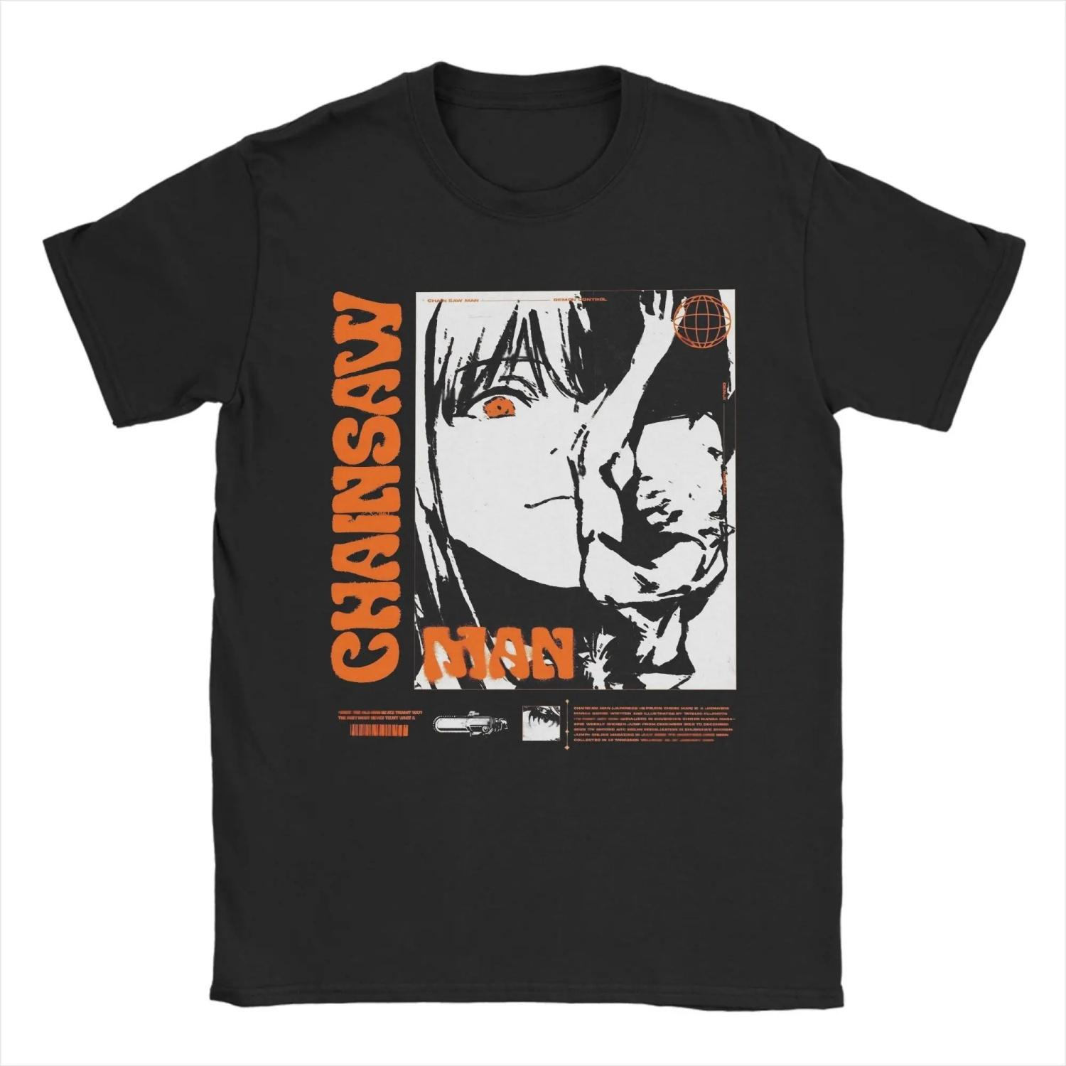

Funny Makima Chainsaw Anime Poster T-Shirts for O Neck Cotton T Shirts Short Sleeve Tee Shirt Birthday Present Clothes S чёрный