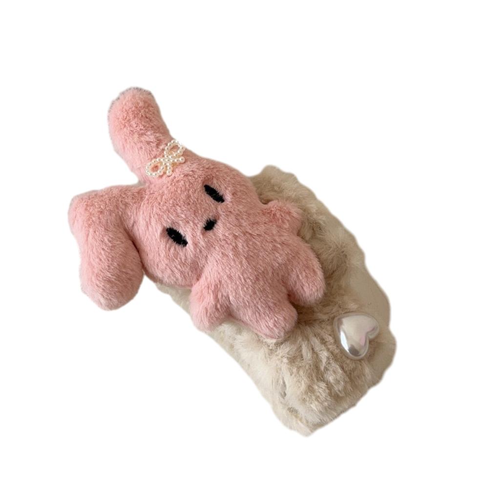 Plush Rabbit Shape Hair Clip/Hair Rope/Hair Claw Christmas Carnival Hair Rope for Woman Teens Taking Photo Non Slip