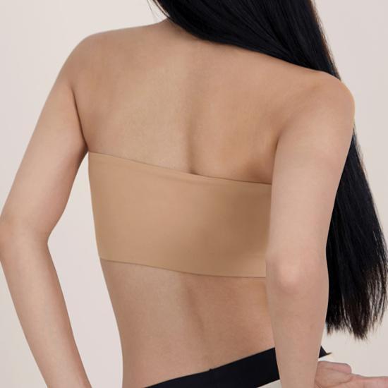 Skinny Five Sheer Bra Off Shoulder Tube Top 3colors (Black/Beige/Sand Beige)