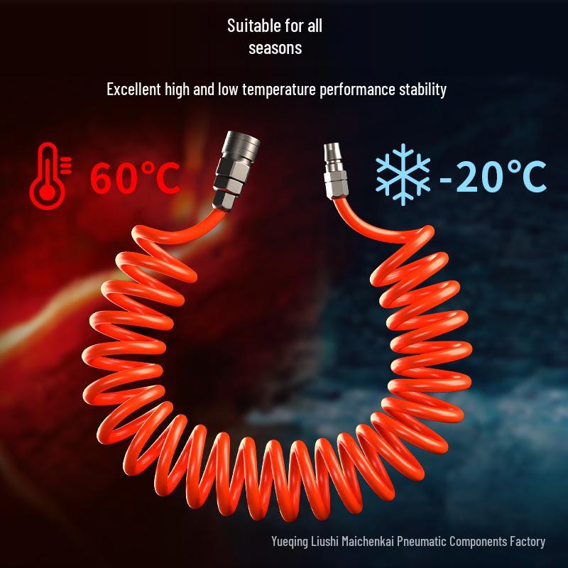 8mm PU Spiralschlauch mit Schnellkupplung für Hochdruckkompressoren
