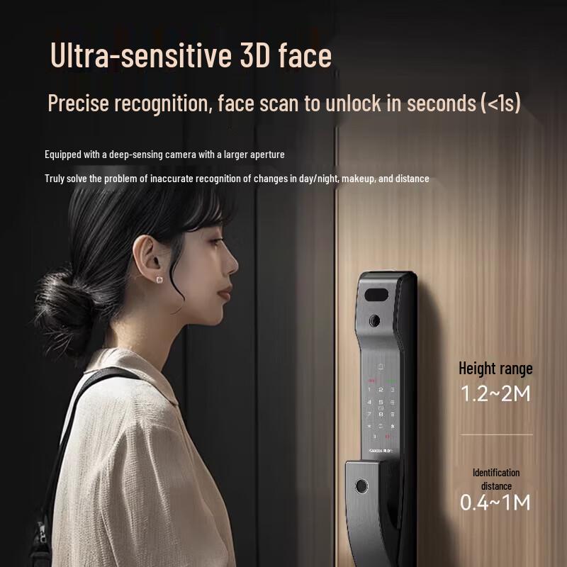 KAADAS Q6FV Face Recognition Smart Lock with Cat Eye