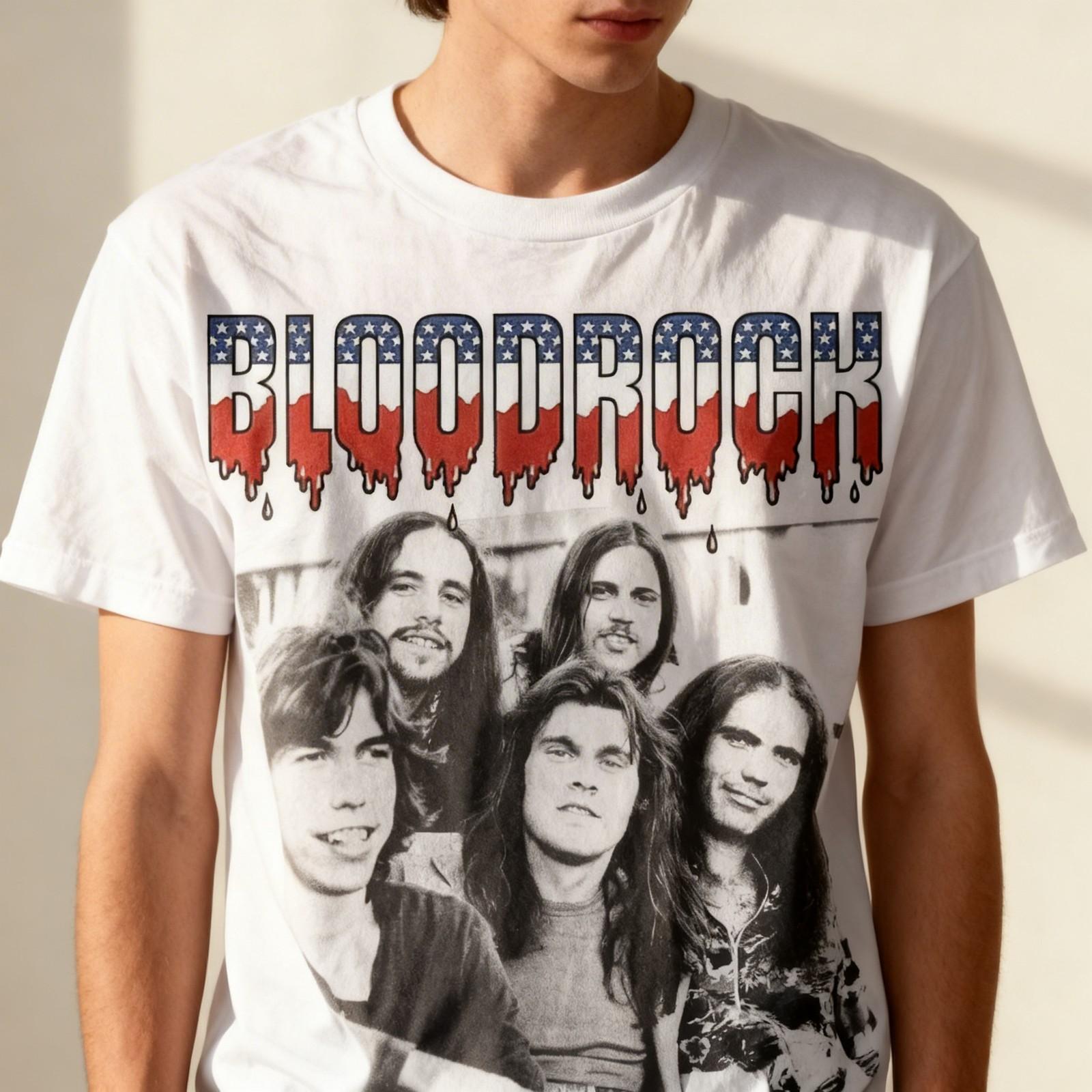 Bloodrock Discography White Short Sleeve Unisex T-Shirt L
