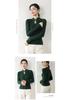 Women's Retro Qipao Collar Knitted Sweater with Frog Button Design, Slim Fit