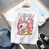 Labubu Cartoon Children's Short Sleeved T-shirt Casual Top Unisex Summer Round Neck Printed Girls' Clothing