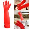 Dishewashing Rubber Latex Gloves Thickened Lengthened Rubber Gloves Cotton Lining Resist Strong Acid Alkali Oil