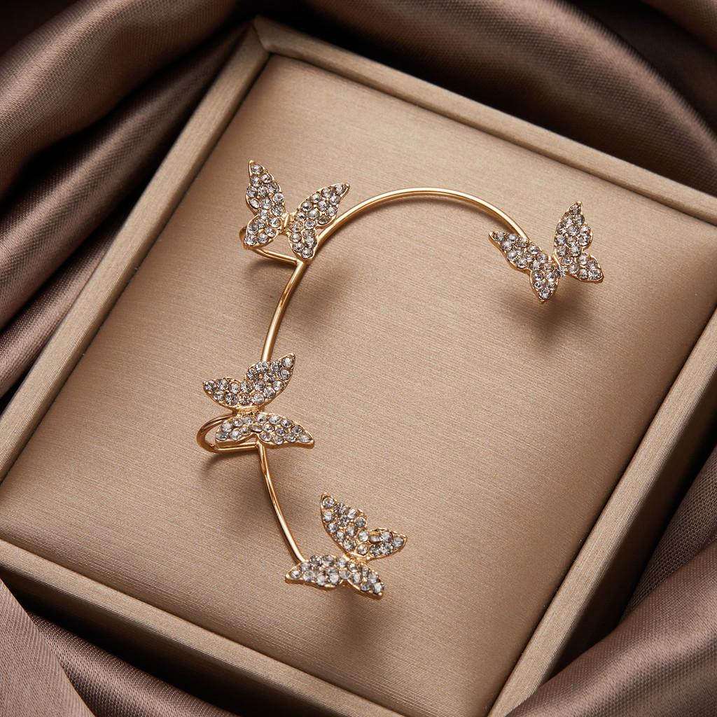 Butterfly Ear Climber Earrings Copper Alloy Sophisticated Nonpierced Jewelry