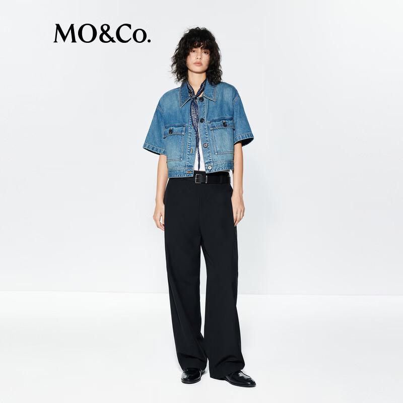MO&Co. Women's Denim Short-Sleeve Jacket