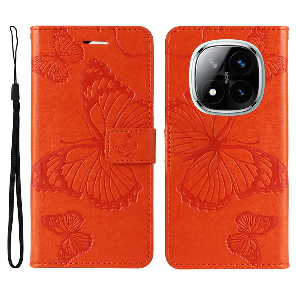 For Xiaomi Redmi Note 14 Pro+ 5G/Note 14 Pro 5G/Poco X7 5G Wallet Case Floral Butterfly Imprinted Leather Phone Cover Stand