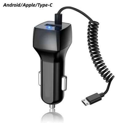 Type-C Car Charger Ligting With Cable Car Charger 3A Certified USB Car Charger With Cable