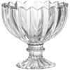European Stripe Tall Stem Glass Dessert Bowl for Ice Cream, Yogurt, Pudding, and Fruit