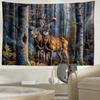 Vintage Elk Forest Tapestry Wall Hanging Hippie Bohemian Minimalist Art Landscape Dormitory Living Room Home Decor