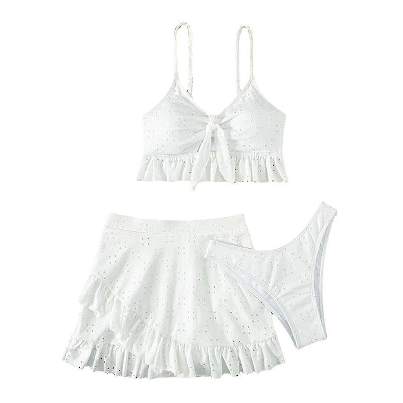 Europäisches & Amerikanisches Sommer Strandkleid Bikini Dreiteiler: Konservative Damenbademode