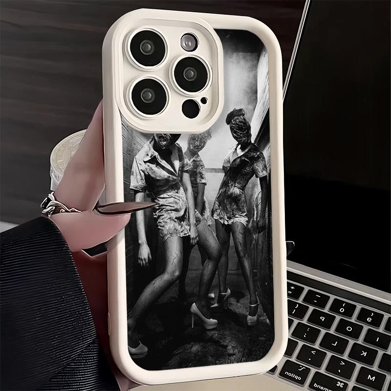 Handyhülle für iPhone 17 Air 16E 15 16 Pro Max Silent Hill Horror Thema Hülle 14 Plus 13 12 Mini Weiche Schale Silikon Fundas