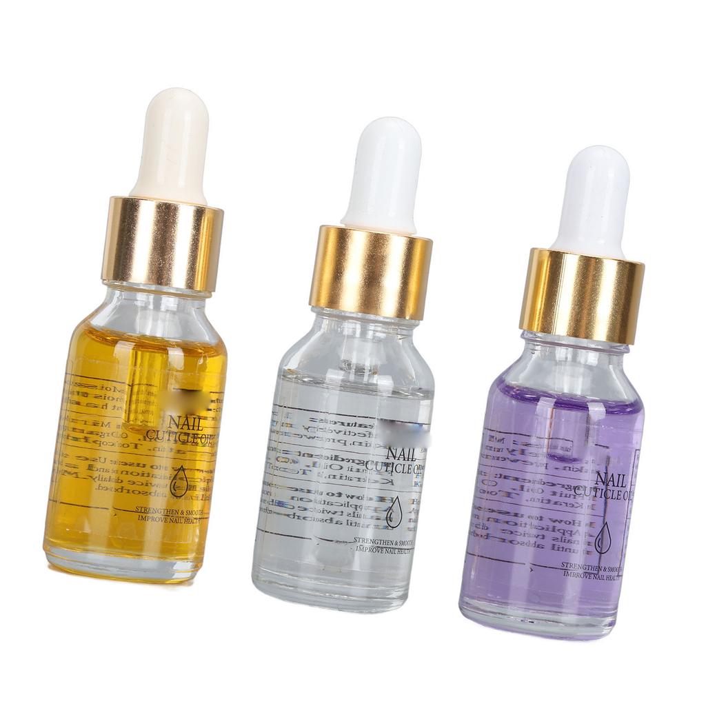 3 X 15ml Nail Cuticle Oil Nourishing Moisturizing Strengthening Scented Prevents Dryness Cuticle Softener