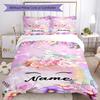 Unicorn Eyes Style Customize Your Name Bedding Set Breathable Duvet Cover With Pillowcases Decorative Bed Linen For Bedroom Home Decoration Birthday G