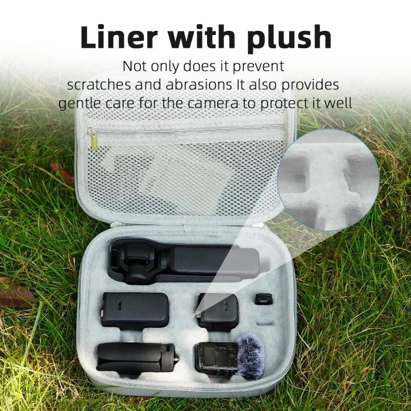 Soft Plush Liner Storage Bag for DJI OSMO Pocket 3,Carrying Case PU Shell Handbag Handheld Gimbal Camera Accessories