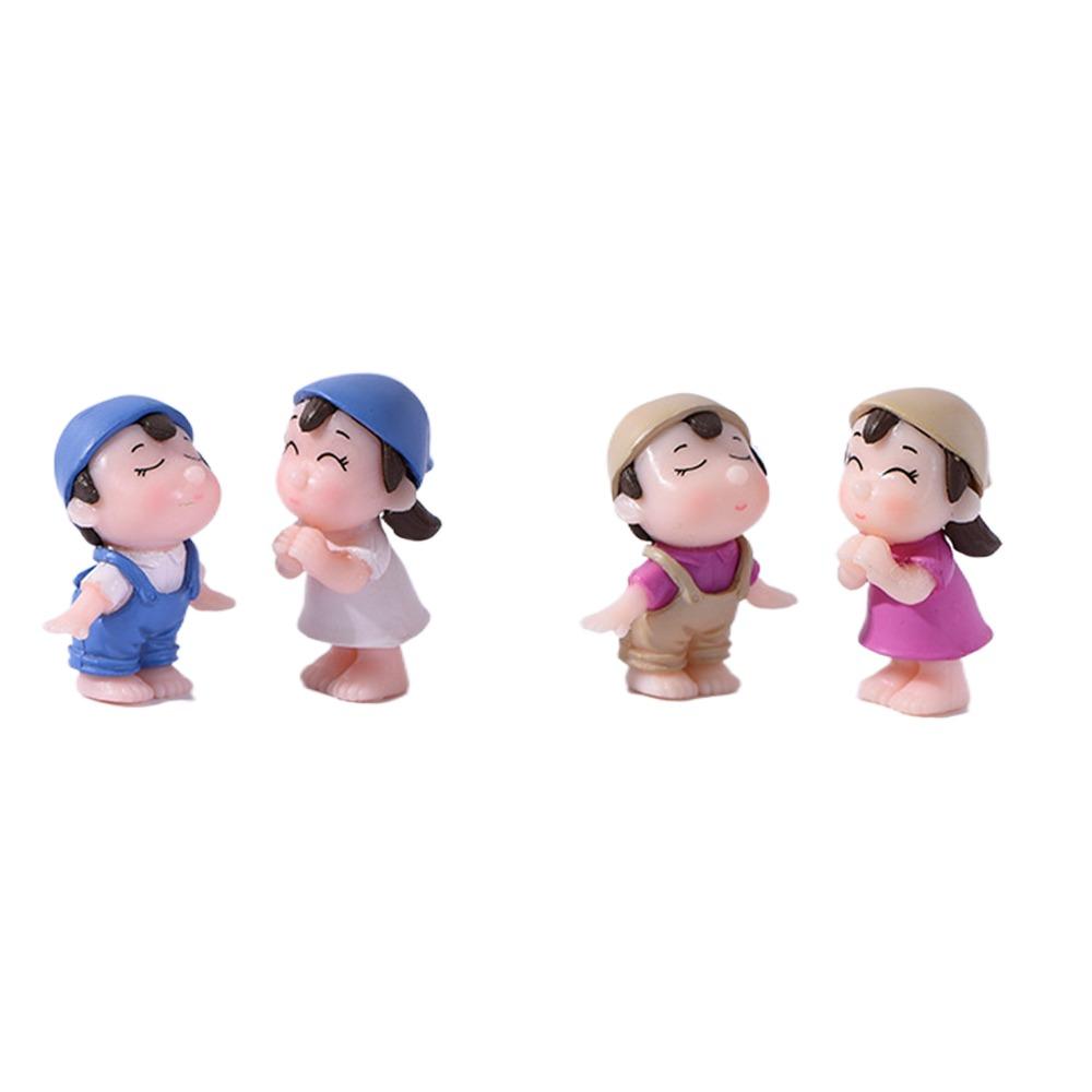 Miniature Craft Decoration Couple Figurines PVC Fairy Garden Decor  Home Wedding