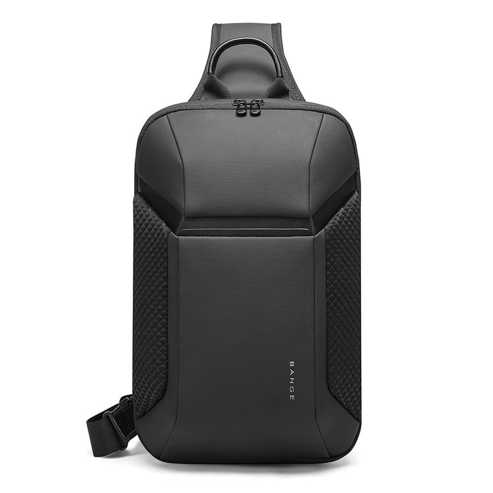 BANGE Men s Crossbody Chest Bag - Multifunctional, Large Capacity, Trendy Korean Style Sling Bag чёрный