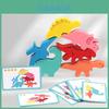 Wooden Dinosaur Puzzle Stacking Toy For Toddler Development Shape And Color Learning
