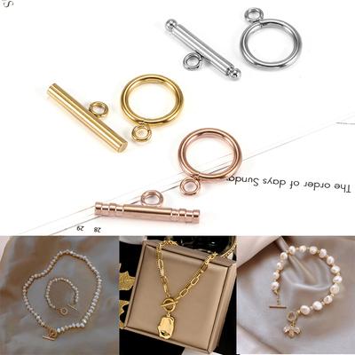 6 st set i rostfritt stål Fästelement Armband Toggle Spänne Spänne Anslutning för smyckestillverkning OT-spännen gör-det-självtillbehör