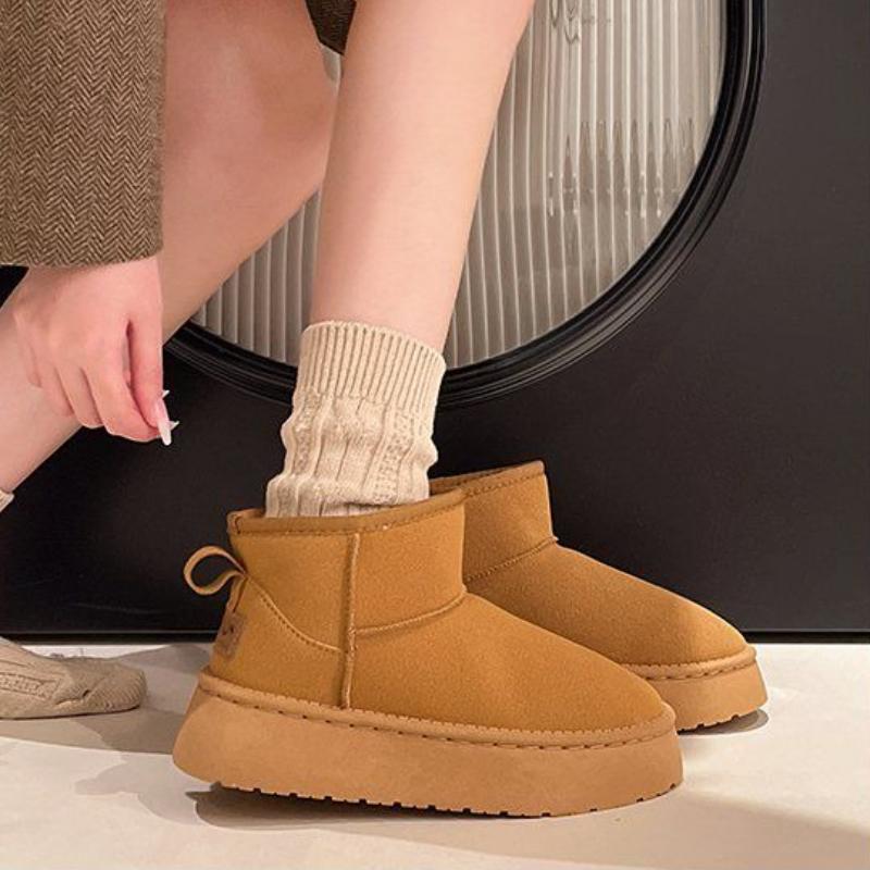 Fashion Round Toe Fleece-lined Woman Shoes Autumn Winter Platform Ankle Sale Comfortable and Elegant High Quality Snow Boots for Women