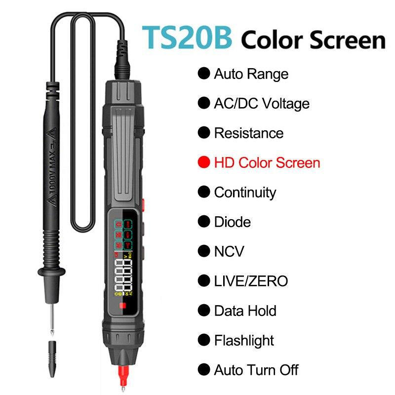 Pocket Digital Multimeter Pen TS20A/B with 4000 Counts Display - AC/DC Voltage NCV Phase Sequence and Temperature Measurement