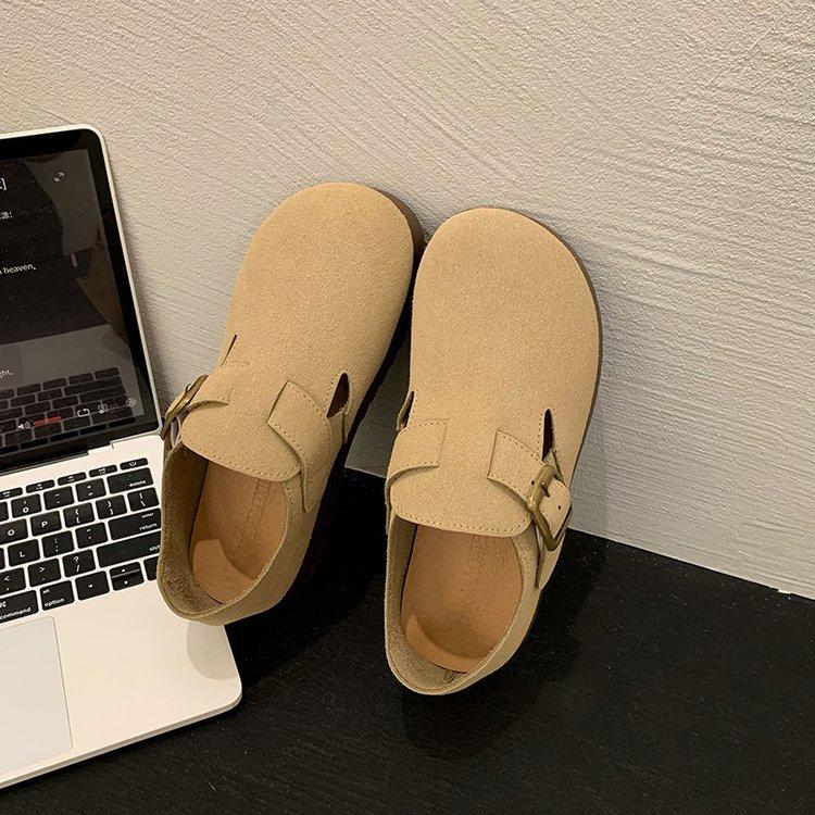 

Туфлі Boken жіночі 2024 нові літні весняні та осінні одинарні туфлі жіночі на товстій м якій підошві Doudou для вагітних Boken туфлі жіночі туфлі 40 пісочний