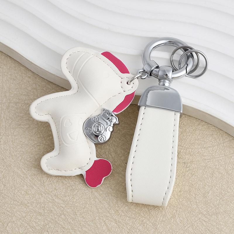 Instant Wealth Leather Keychain: Cartoon Pony Bag Charm & Couple Car Pendant - New Year Gift