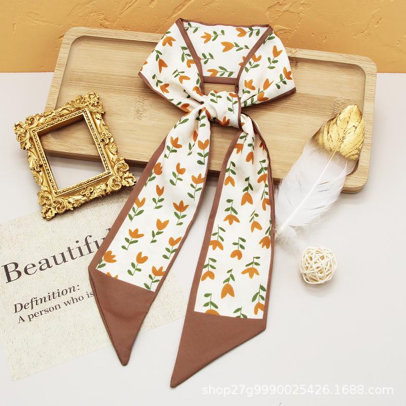 

«Шелковая цветочная повязка для волос и лента для шарфа на сумку»