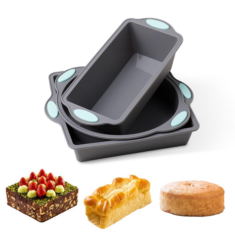 Silicone Round Cake Tray Non-Stick Silicone Baking Tray Set Food Grade Cake Mold With Metal Reinforced Frame For Oven Baking