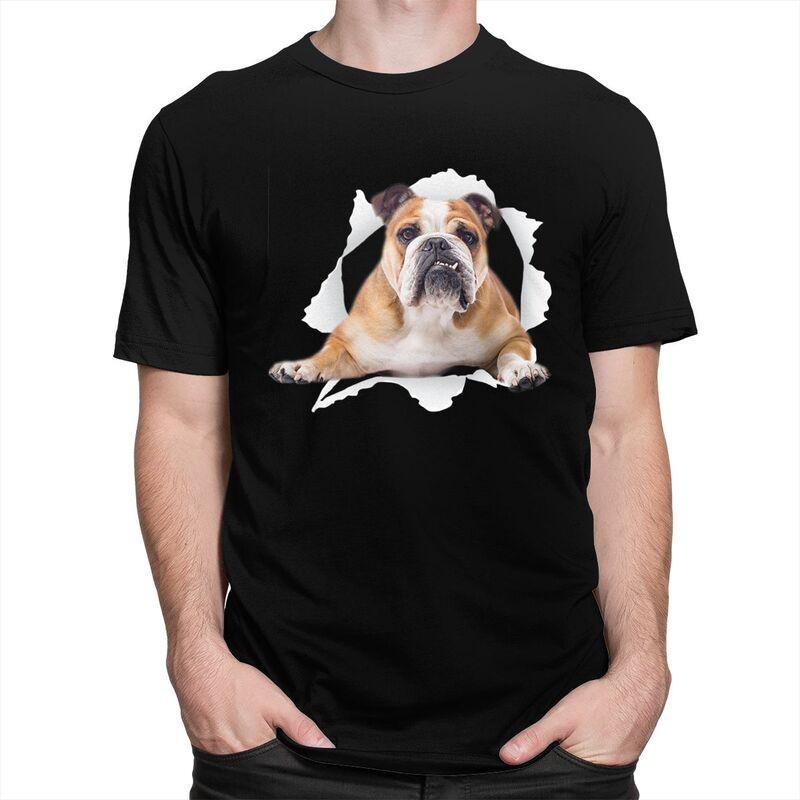 Custom English Bulldog T Shirts Men Pure Cotton Tee Tops Tshirt Fashion Tshirt Clothing
