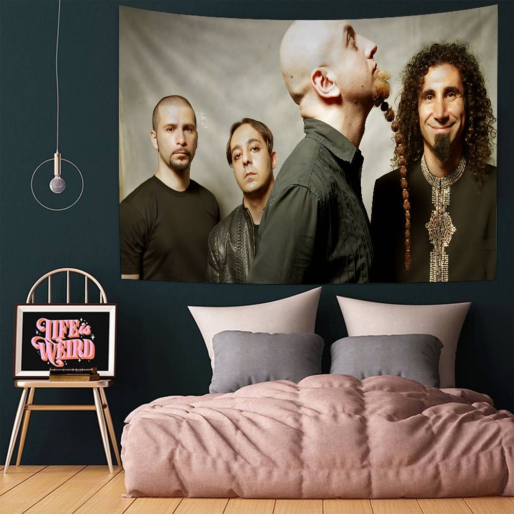System Of A Down Band Colorful Tapestry Wall Hanging Hippie Flower Wall Carpets Dorm Decor Wall Art Decor