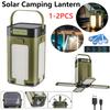 2000mAh Solar Camping Light Foldable Portable Tent Lantern with Intelligent Display Outdoor Hanging Light Emergency Power Bank