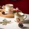 Christmas Pattern Mugs Porcelain Cup Christmas Gifts Tableware Coffee Mug Dining Table Afternoon Tea Teacup Fruits Juice Cup