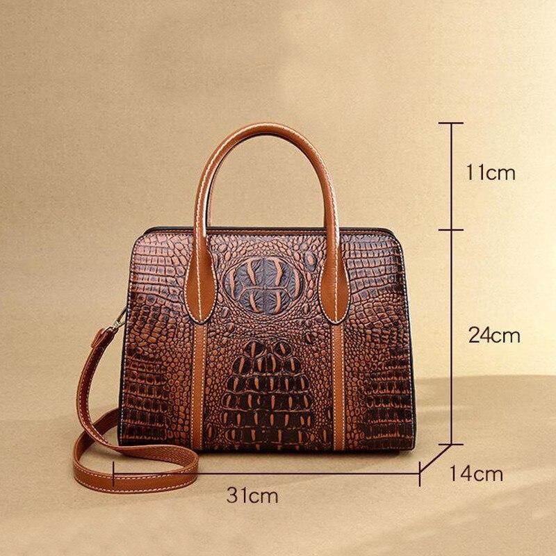 Johnature Fashion Women Big Bag Versatile Commuter Elegant Leather Handbag Leisure Large Capacity Shoulder & Crossbody Bags