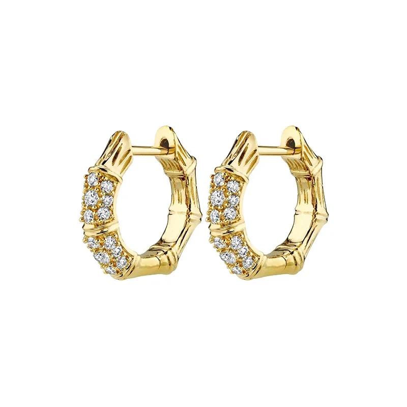 Gold color Hoop Earrings For Women Fashion CZ Zircon Piercing Women's Stud Dangle Earrings 2022 Jewelry Wholesale