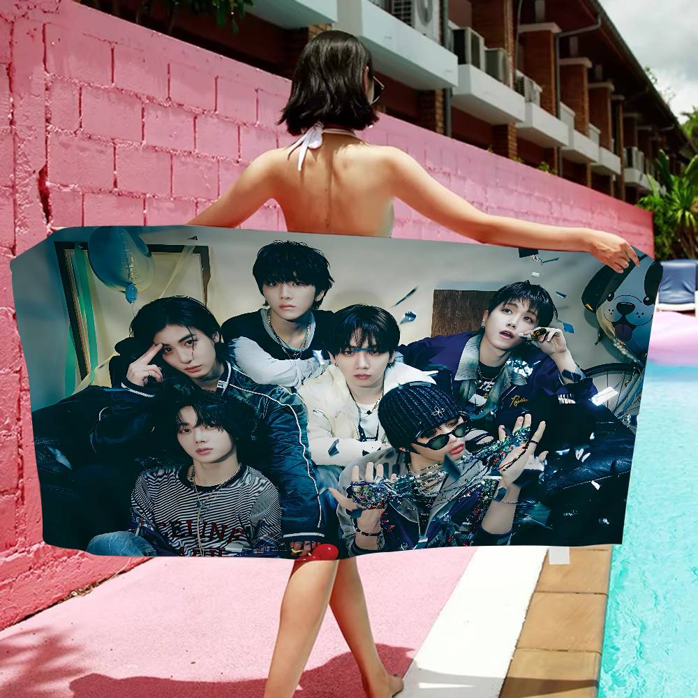 Kpop Band B-boynextdoor Bath Towel Microfiber Soft Water Absorbing Breathable For Girl Kids Decorative Cartoon Beach Towel