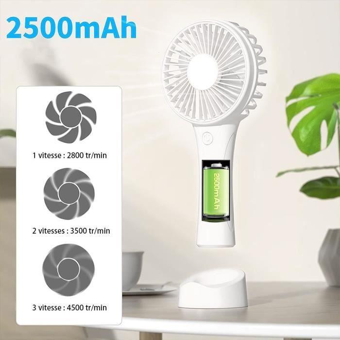 Mini ventilátor - PROSHOP - Přenosný, dobíjecí přes USB - Bílý - 3 rychlosti