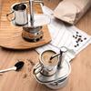 304 Verdickter Stahl Espressokocher Kaffeekanne Herdplatten-Espressokocher Outdoor Tragbare Nutzung