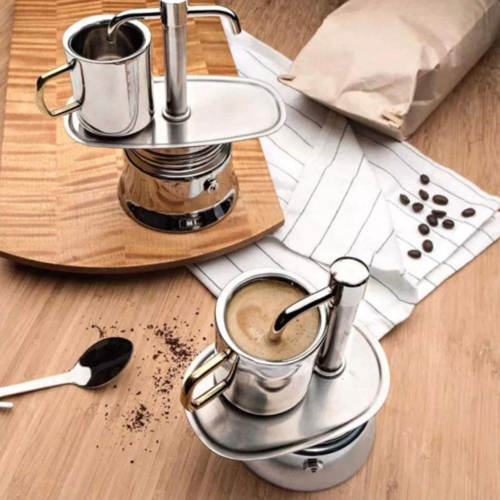 Stainless Steel Mocha Coffee Pot Hand Pour Mini Coffee Maker Outdoor Portable Use 50ml/1 Cup