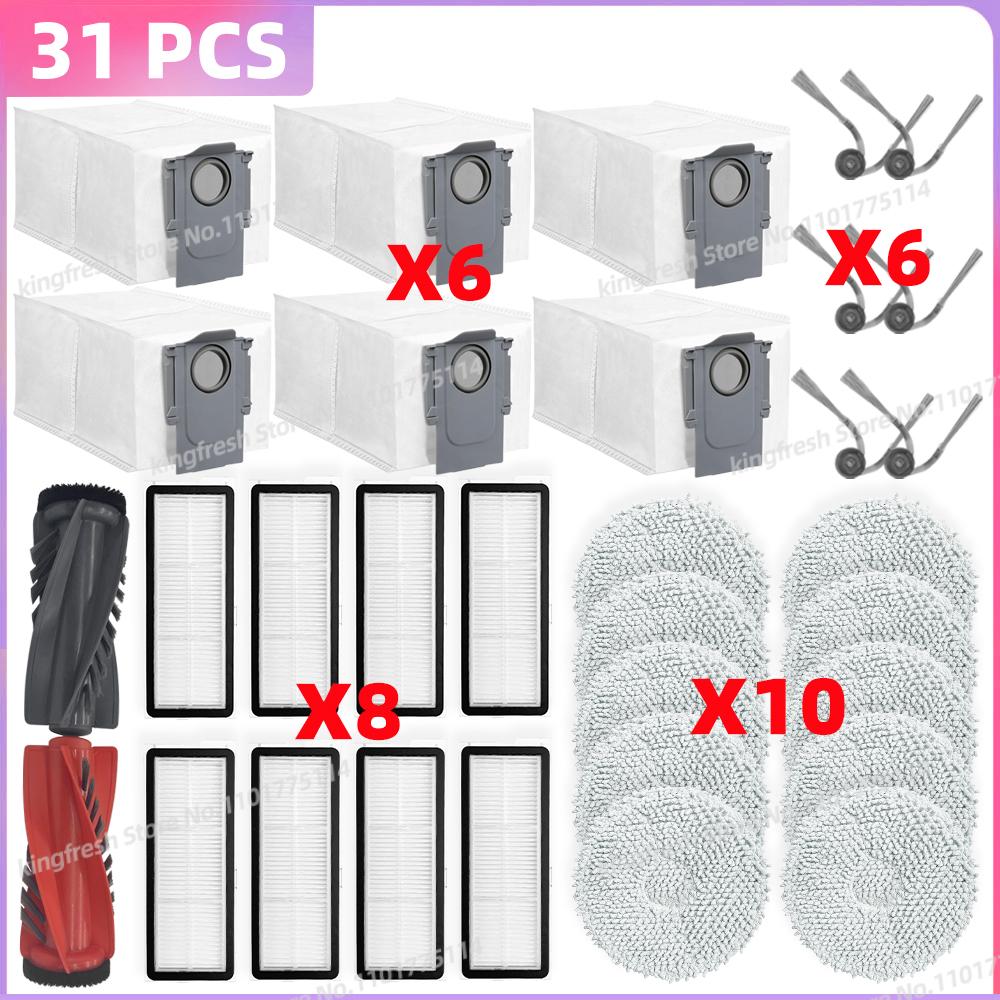 Fit For ( Roborock Qrevo Curv / S5V / S5X / 5A1 / 5XC / 5AE / CurvC / Qrevo C / Qrevo C Pro ) Parts Brush Filter Mop Cloth Bag